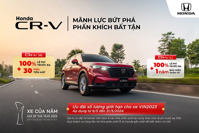 Honda Việt Nam khuyến mại các dòng xe ô tô trong tháng 5 năm 2024