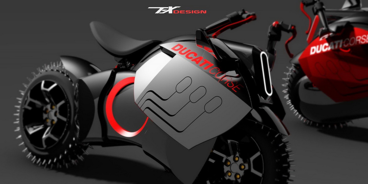 bản concept ý tưởng mẫu xe điện Ducati trong tương lai
