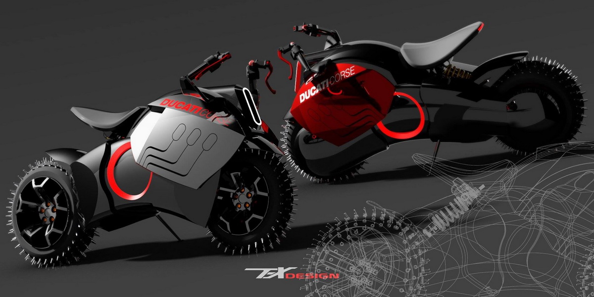 bản concept ý tưởng mẫu xe điện Ducati trong tương lai