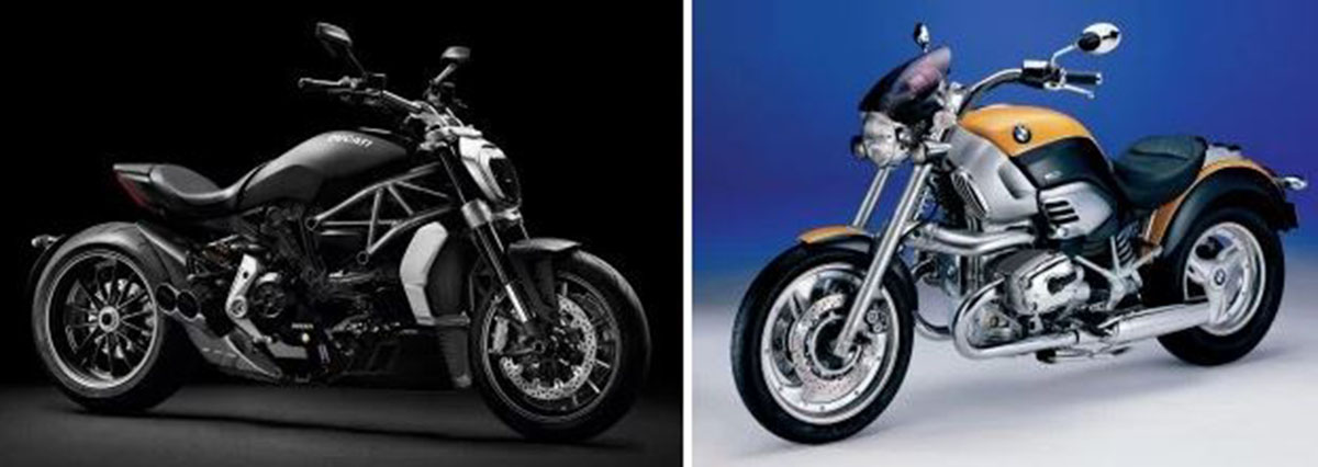 hình ảnh bmw motorrad concept 01 và ducati XDiavel