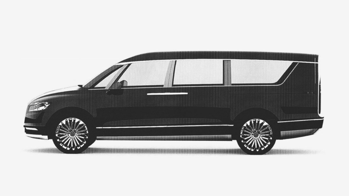 phác thảo xe minivan của Tổng thống Nga