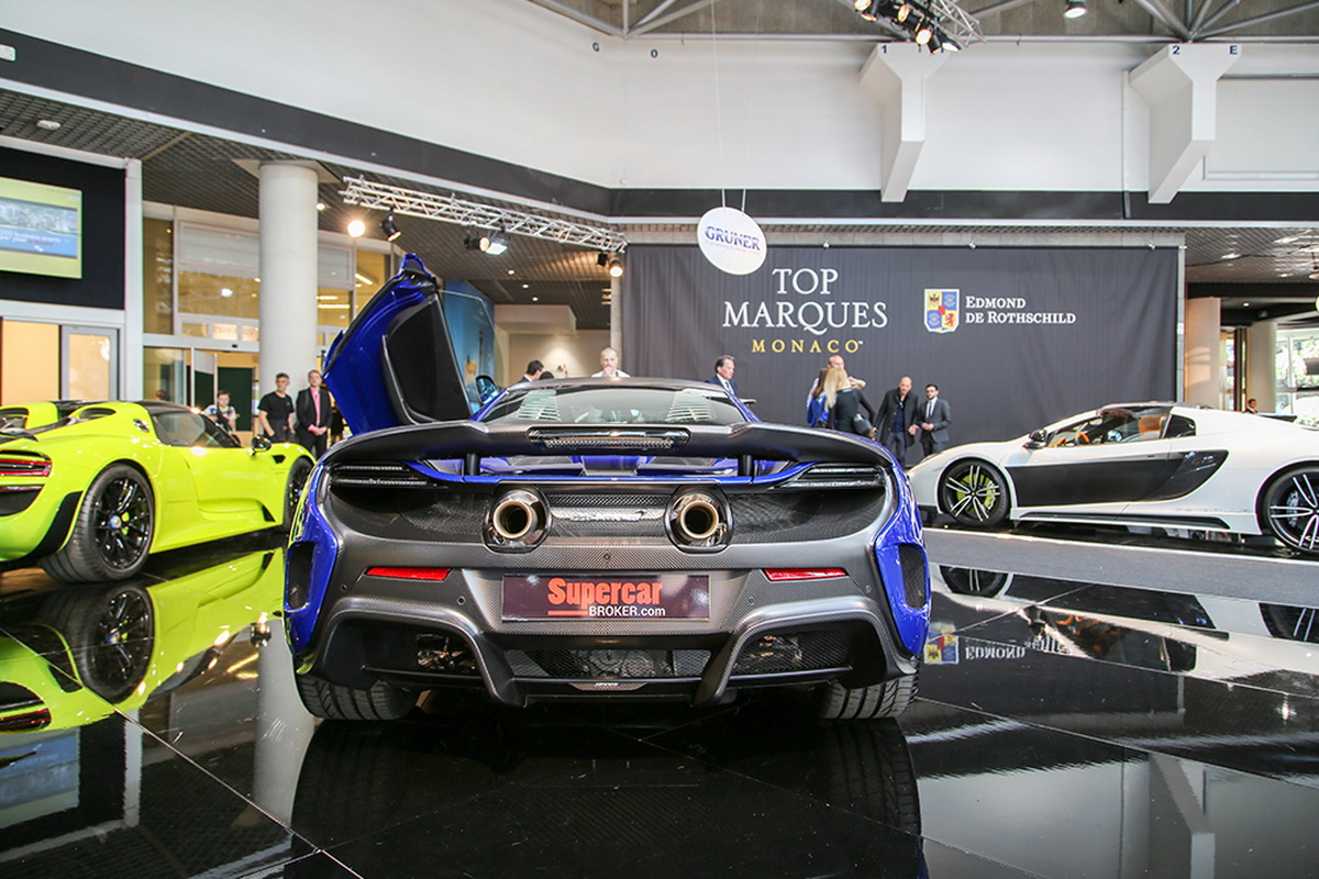 đuôi xe sang tại triển lãm hạng sang Top Marques Monaco 2016