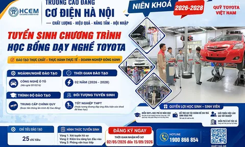 Quỹ Toyota và Trường Cao đẳng Cơ điện Hà Nội tuyển sinh khóa 6 chương trình Học bổng dạy nghề Toyota