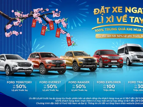 Ford Việt Nam “Đặt xe ngay, lì xì về tay” và ưu đãi đặc biệt trong tháng 1