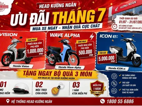 ƯU ĐÃI THÁNG 7 TẠI HEAD KƯỜNG NGÂN - MUA XE NGAY, QUÀ TRAO TAY
