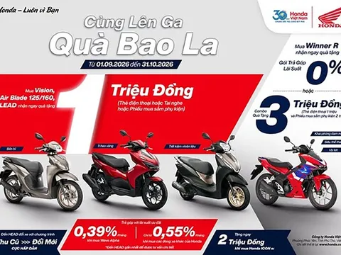 MUA XE Honda THÁNG 9, QUÀ ĐẾN 3 TRIỆU + TRẢ GÓP 0%