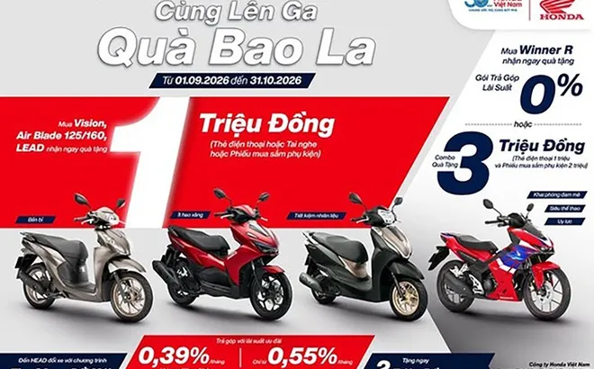 MUA XE Honda THÁNG 9, QUÀ ĐẾN 3 TRIỆU + TRẢ GÓP 0%